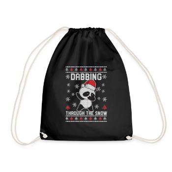 Dabbing à travers le Snow Panda Bear Dab Dance Noël - Sac de sport léger - noir - Devant