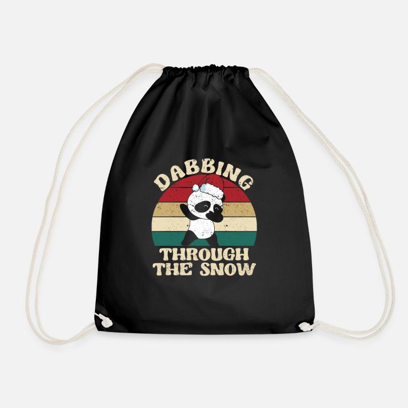 Panda Bär Dab Dance Weihnachten Xmas Dabbing durch - Turnbeutel - Schwarz