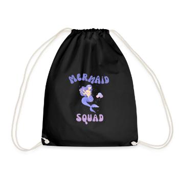Mermaid squad Meerjungfrau mit Muscheln im Meer - Turnbeutel - Schwarz - Vorne