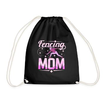 Fencing mother mothers day mom - Drawstring Bag - black - Front