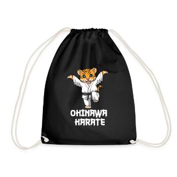 Okinawa Karate Tiger Crane Kick - Karate - Turnbeutel - Schwarz - Vorne