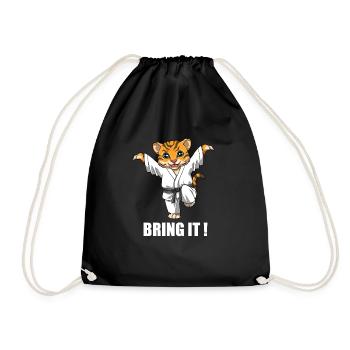 Lustiger Karate Tiger Crane Kick - Karate - Turnbeutel - Schwarz - Vorne