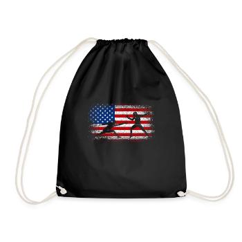 Usa American Flag Fencing 4th of july - Drawstring Bag - black - Front
