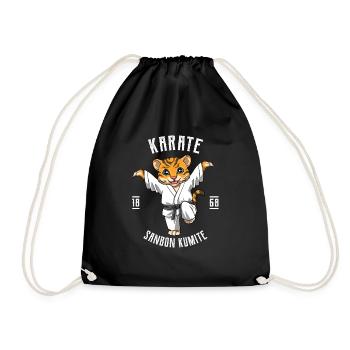 Karate Tiger Crane Kick - Süßes Karate Japanische - Turnbeutel - Schwarz - Vorne