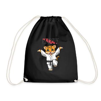 Karate Tiger Crane Kick - Karate Kampf Kampfkunst - Turnbeutel - Schwarz - Vorne