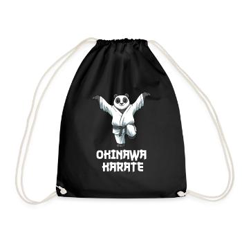 Okinawa Karate Panda Crane Kick - Karate - Turnbeutel - Schwarz - Vorne