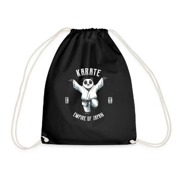 Niedlicher Karate-Panda-Kranich-Kick - Japanische - Turnbeutel - Schwarz - Vorne