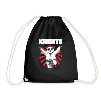 Lustiger Karate-Panda-Kranich-Kick - Turnbeutel - Schwarz - Vorne