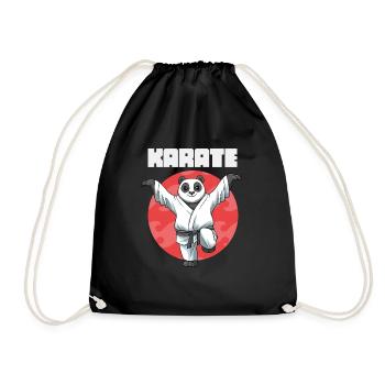 Lustiger Karate-Panda-Kranich-Kick - Turnbeutel - Schwarz - Vorne