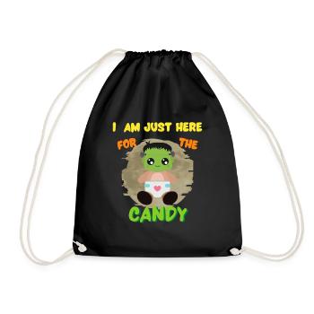 I am just here for the candy funny Halloween shirt - Drawstring Bag - black - Front