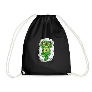 Grass Bear Sunglasses Green Cloud Chilling - Drawstring Bag - black - Front