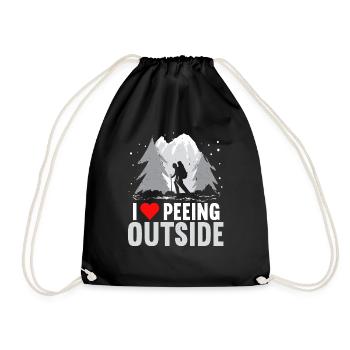 Outdoor Camping Hiking Backpacking - Drawstring Bag - black - Front