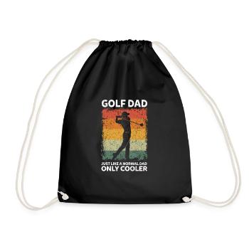 Golf Dad Like A Normal Dad Only Cooler - Drawstring Bag - black - Front