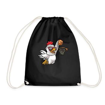 Poulet joue au jeu de joueur de basket-ball Drôle de poulets - Sac de sport léger - noir - Devant