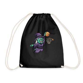 Hexe Basketball Sport Gruselig Halloween - Turnbeutel - Schwarz - Vorne