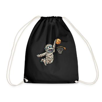 Mummy Basketball Sports Creepy Halloween - Drawstring Bag - black - Front