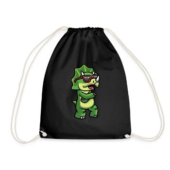 Tricératops Les dinosaures dansent avec des lunettes de soleil - Sac de sport léger - noir - Devant