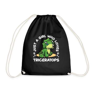 Triceratops Dinosaurier Mädchen - Turnbeutel - Schwarz - Vorne