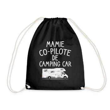 Mamie co-pilote de camping car cadeau mamie van - Sac de sport léger - noir - Devant