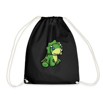 Triceratops Dinosaurier - Turnbeutel - Schwarz - Vorne