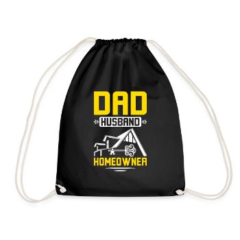 Dad husband homeowner - Drawstring Bag - black - Front