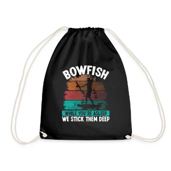 Bowfishing While you are asleep we stick them deep - Drawstring Bag - black - Front
