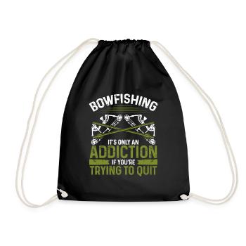 Bowfishing Addiction Airboat Bow Hunter Bowfisher - Turnbeutel - Schwarz - Vorne