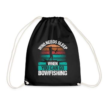 Bowfishing Who needs Sleep Airboat Bowfisher - Turnbeutel - Schwarz - Vorne