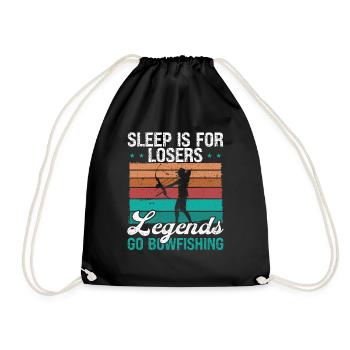 Bowfisher Sleep is for Losers Airboat Bowfishing - Drawstring Bag - black - Front