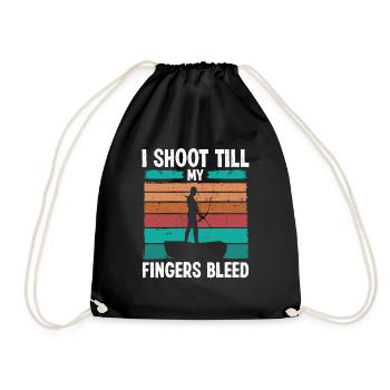 Bowfishing till my Fingers bleed Airboat Bowfisher - Drawstring Bag - black - Front