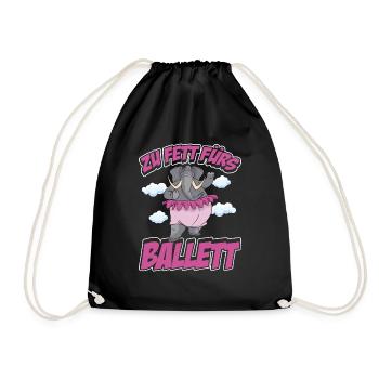 Zu Fett Fürs Ballett Geschenk Tanzen - Turnbeutel - Schwarz - Vorne