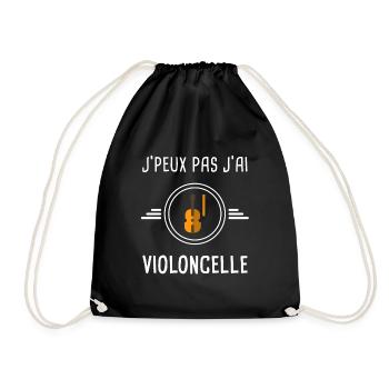 violon je peux pas j'ai violoncelle instrument - Sac de sport léger - noir - Devant