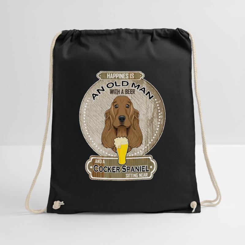 Cocker Spaniel Dad Beer Lover Drawstring Bag