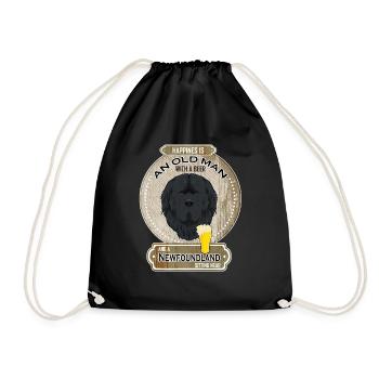 Newfoundland Dad Beer Lover - Turnbeutel - Schwarz - Vorne
