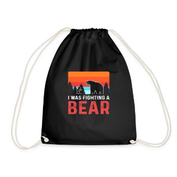 I fought with a bear. Wheelchair - Drawstring Bag - black - Front