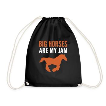 Big horses are my passion. - Drawstring Bag - black - Front