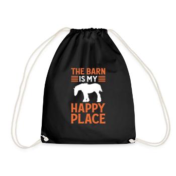 La grange est mon endroit heureux. - Sac de sport léger - noir - Devant