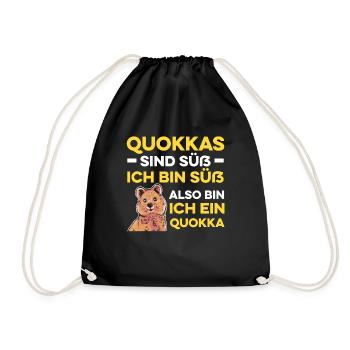 Quokkas Sind Süß Ich Bin Süß Also Bin Ich Ein Quok - Turnbeutel - Schwarz - Vorne