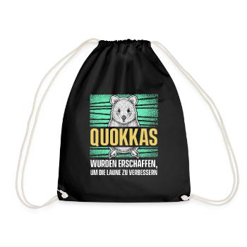 Quokkas Wurden Erschaffen, Um Die Laune Zu Verbess - Turnbeutel - Schwarz - Vorne