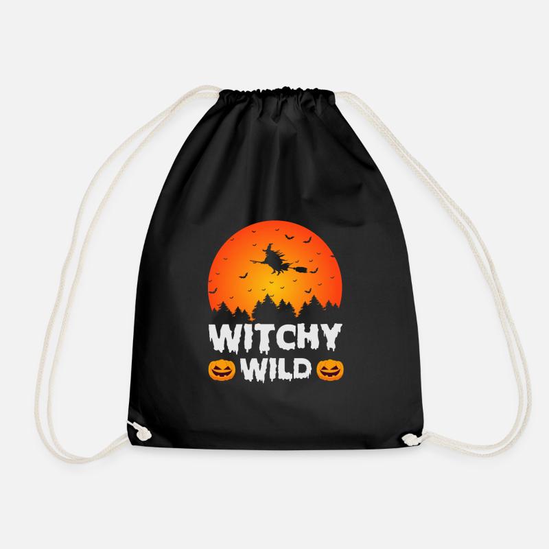 Witch Halloween Tshirt - Drawstring Bag - black