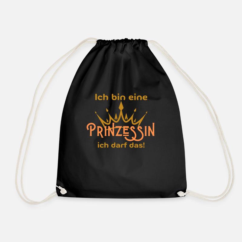 ich bin eine Prinzessin ich darf das - Turnbeutel - Schwarz