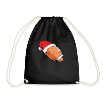 Joueur de football de Noël Père Noël Chapeau Noël - Sac de sport léger - noir - Devant