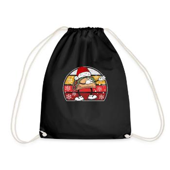 Dabbing Taco Weihnachtsmann Weihnachten Dab Dance - Turnbeutel - Schwarz - Vorne