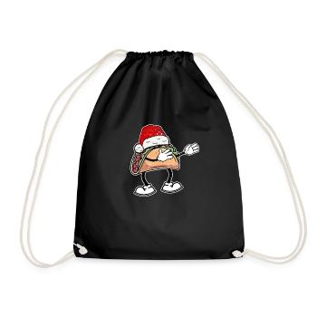 Dabbing Taco Weihnachtsmann Weihnachten Dab Dance - Turnbeutel - Schwarz - Vorne
