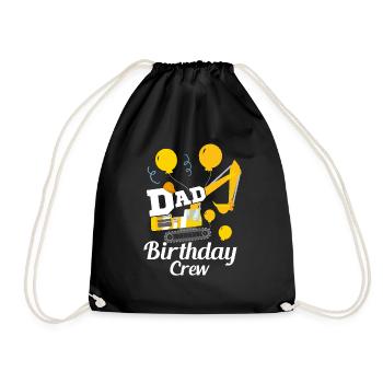 Papa Geburtstag Crew Konstruktion Thema - Turnbeutel - Schwarz - Vorne