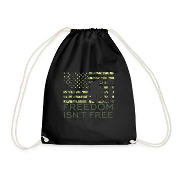 Freedom is not a Free Army veterans soldier - Drawstring Bag - black - Front
