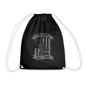 Freedom is not a Free Army veterans soldier - Drawstring Bag - black - Front