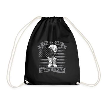 Freedom is not a Free Army veterans soldier - Drawstring Bag - black - Front
