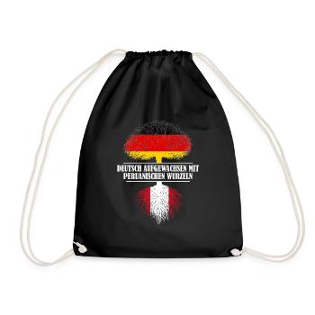 Deutsch mit peruanischen Wurzeln - Turnbeutel - Schwarz - Vorne