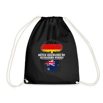 Deutsch mit australischen Wurzeln - Turnbeutel - Schwarz - Vorne